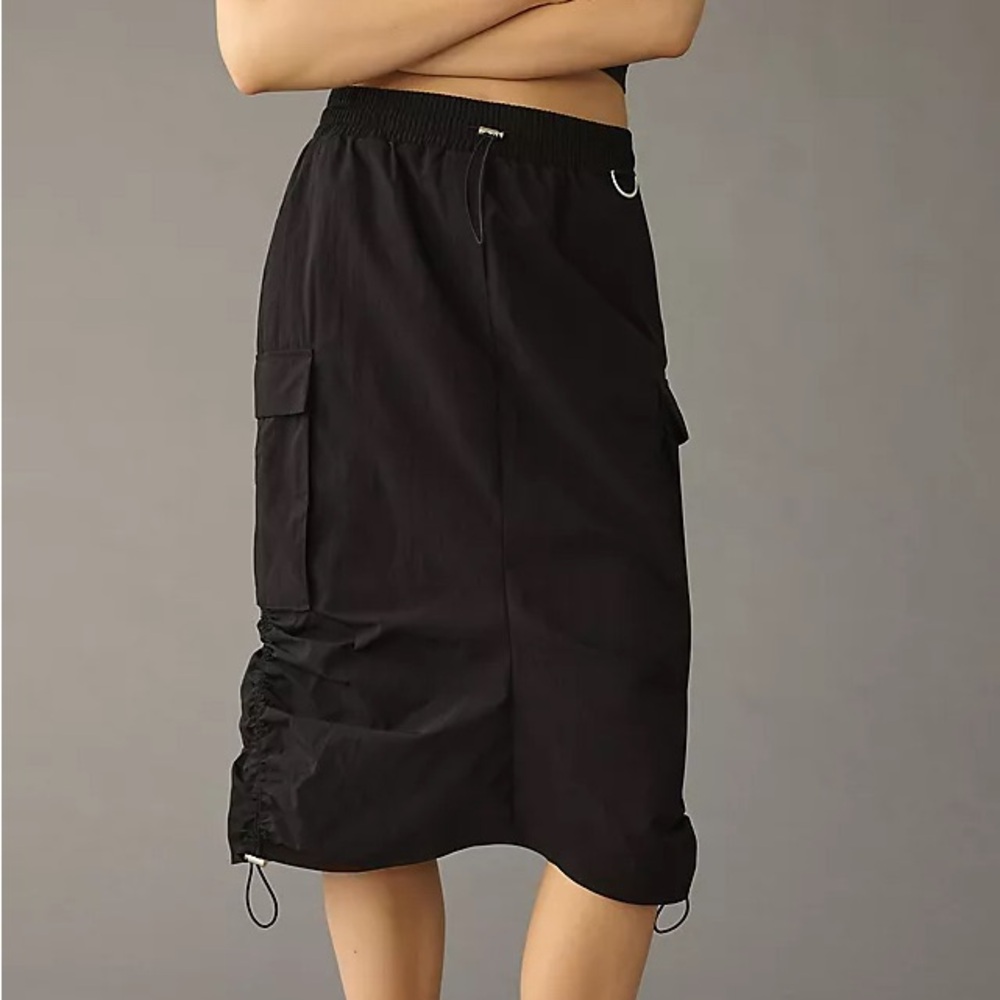 Anthropologie Black Cargo Midi Skirt